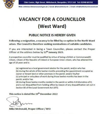 Co-option of a Councillor (West Ward)